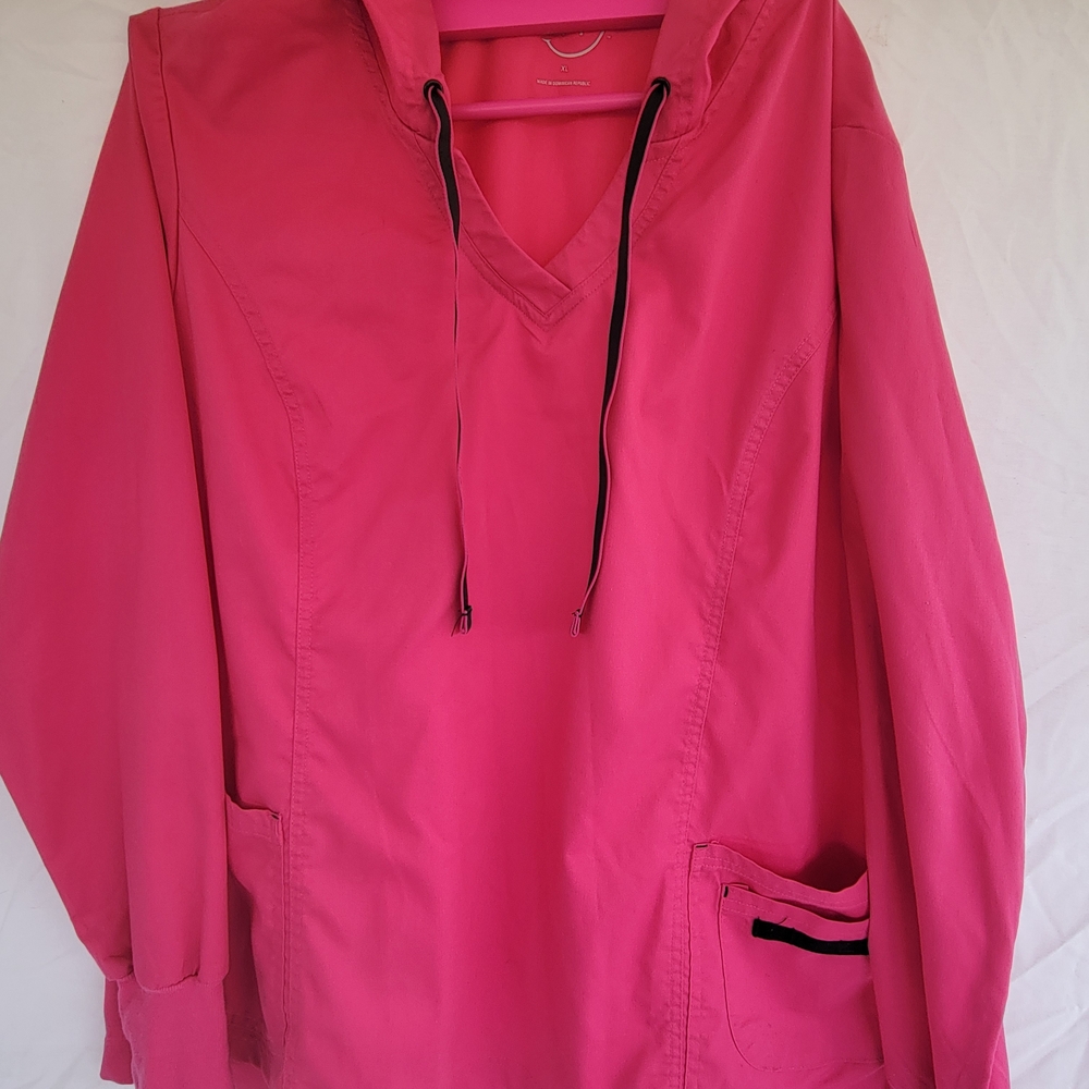 Happy Women's Pink Hooded Jacket XL and Scrub Pant L.